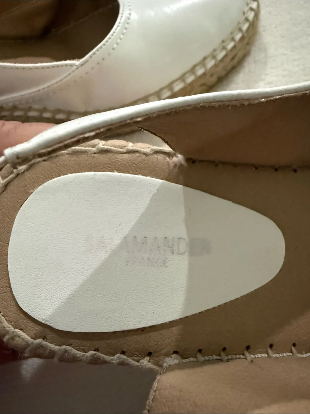 Salamander White Leather Sling Back Espadrille Shoes Size 10